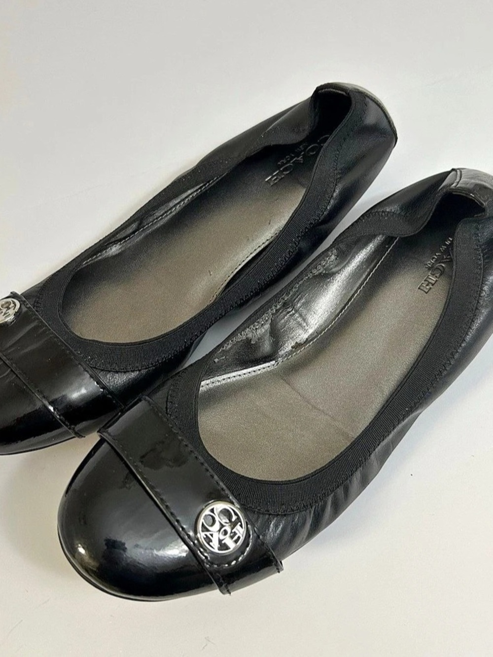 Coach Chelsea Black signature Logo Ballet Flats 8.5B